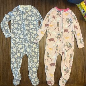 Copper Pearl Footie Pajamas - Floral and Pink Superhero